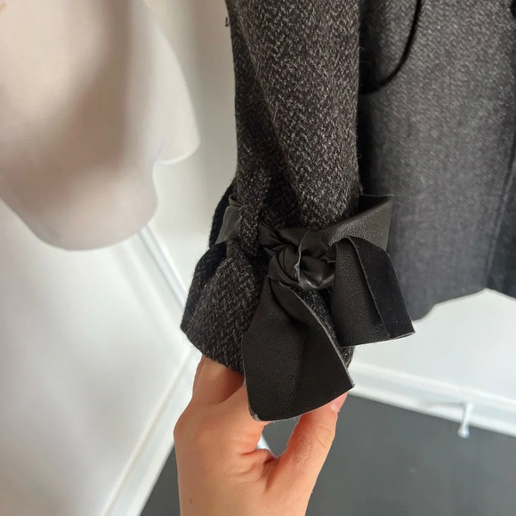 Peruvian Connection Herringbone Tweed Wool Alpaca Long Coat, size 12 - Picture 5 of 8